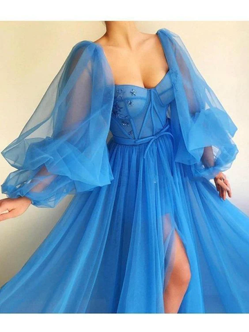 Stunning Prom Dress, Sweeping Train. Sweetheart Off the Shoulders Prom Dresses HZ1023